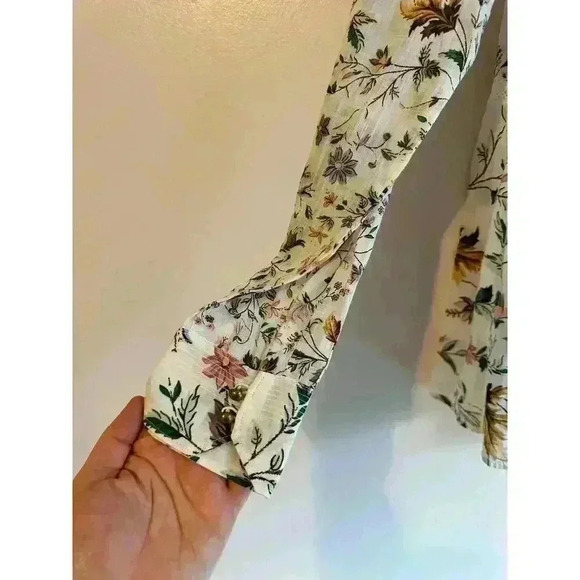 Ginevra for Anthropologie Cottage Core Lace Floral Babydoll Blouse Size Small - Picture 6 of 9